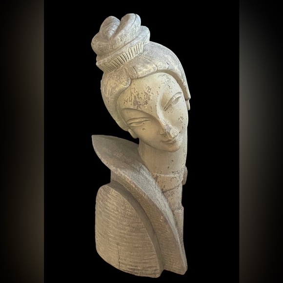 Other - Vintage Hand Carved Wood Lady / Woman Statue ~ HEAVY